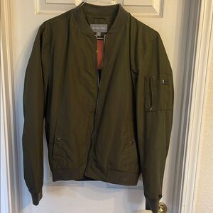 Michael Kors Men's Olive Green Bomber Jacket